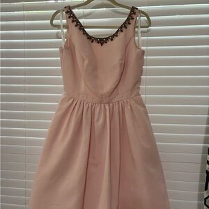 David's Bridal Pink Dress with Beaded Neckline